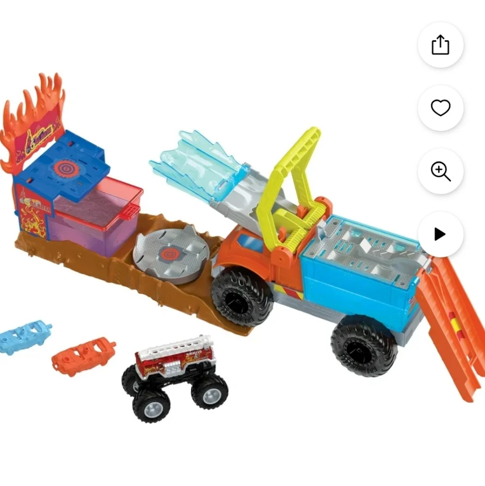 Hot Wheels Monster Trucks Arena Smashers Color Shifters 5 Alarm Rescue NEW Box